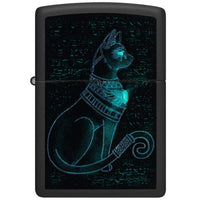 Zippo Windproof Lighter - Spiritual Cat Design with Color Image Black Matte | 48582 ,