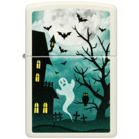 Zippo Windproof Lighter - Spooky Design with Full Moon Glow-in-the-Dark Metal | 48727 ,