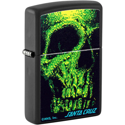 Zippo Windproof Lighter - Street Creep Santa Cruz Design Black Matte Metal | 48743 ,