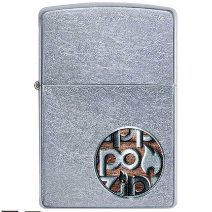 Zippo Windproof Lighter - Toffee Colored Button Logo Street Chrome Finish | 29872 ,