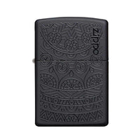 Zippo Windproof Lighter - Tone on Tone Design Black Matte Metal Refillable | 29989 ,
