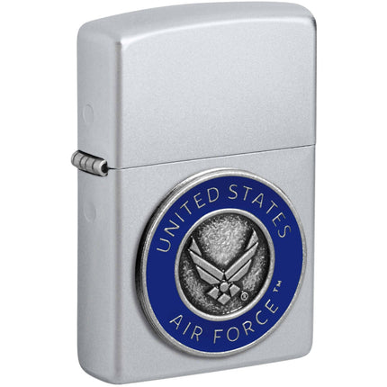 Zippo Windproof Lighter - U.S. Air Force Design Classic Satin Chrome Metal | 48976 ,