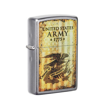 Zippo Windproof Lighter - U.S. Army Printed Street Chrome Finish Pocket | 49315 ,