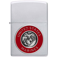 Zippo Windproof Lighter - U.S. Marines Corps Design Classic Satin Chrome | 48974 ,