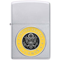 Zippo Windproof Lighter - United States Army Design Classic Satin Chrome | 48977 ,