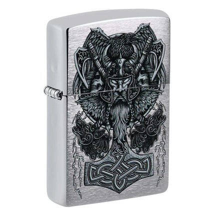 Zippo Windproof Lighter - Viking Design Brushed Chrome | 49777 ,