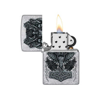 Zippo Windproof Lighter - Viking Design Brushed Chrome | 49777 ,