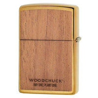 Zippo Windproof Lighter - Woodchuck Two-Sided Mahogany Emblem Brass Finish | 29901 ,