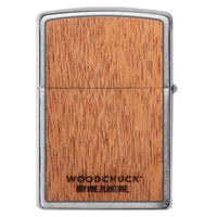 Zippo Windproof Lighter - Woodchuck Two-Sided Mahogany Emblem Chrome Brushed | 49038 ,