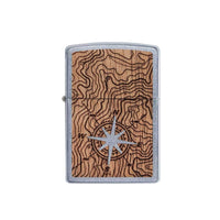Zippo Windproof Lighter - Woodchuck USA Compass Metal and Wood Refillable | 49055 ,