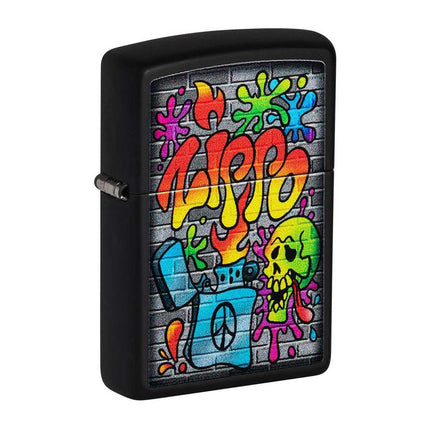 Zippo Windproof Lighter - Zippo Street Art Design Black Matte Finish Pocket | 49605 ,