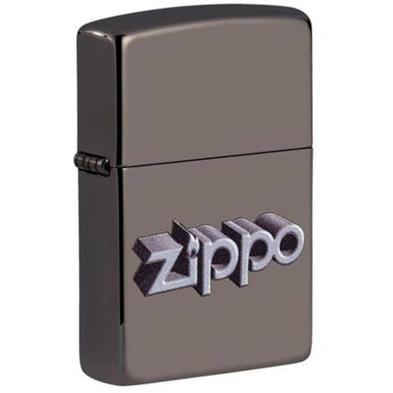 Zippo Windproof Pocket Lighter - 3D Zippo Logo Black Ice Metal | 49417 ,