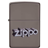 Zippo Windproof Pocket Lighter - 3D Zippo Logo Black Ice Metal | 49417 ,