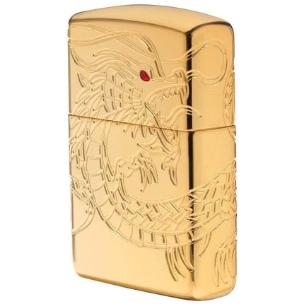 Zippo Windproof Pocket Lighter - Armor Asian Dragon High Polish Gold Plate | 29265 ,