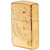 Zippo Windproof Pocket Lighter - Armor Asian Dragon High Polish Gold Plate | 29265 ,