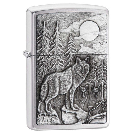 Zippo Windproof Pocket Lighter - Classic Timberwolves Brushed Chrome | 20855 ,
