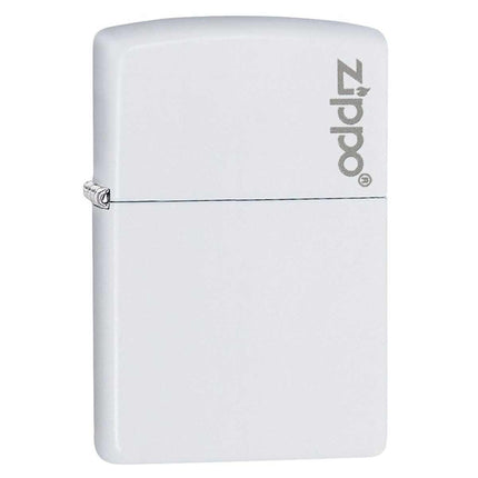 Zippo Windproof Pocket Lighter - Classic Zippo Logo White Matte | 214ZL ,