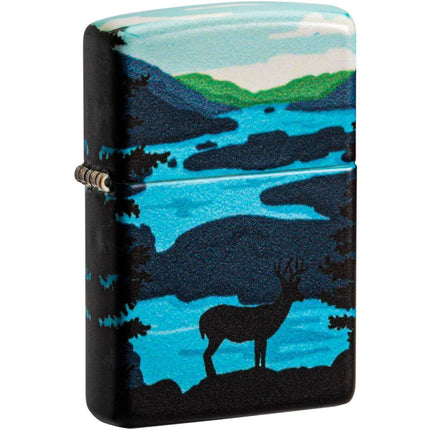 Zippo Windproof Pocket Lighter - Deer Landscape Design Metal | 49483-000003 ,