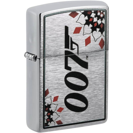Zippo Windproof Pocket Lighter - James Bond 007 Design Brushed Chrome Metal | 48734 ,