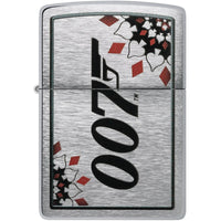 Zippo Windproof Pocket Lighter - James Bond 007 Design Brushed Chrome Metal | 48734 ,