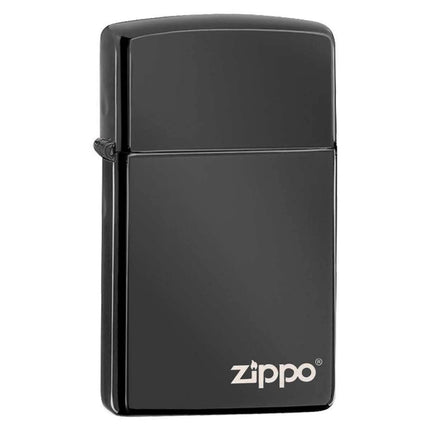 Zippo Windproof Pocket Lighter - Slim Zippo Logo High Polish Black | 28123ZL ,