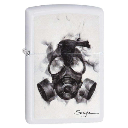 Zippo Windproof Pocket Lighter - Spazuk Bird & Gas Mask White Matte | 29646 ,