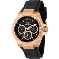 Invicta Women's Watch - Aviator Quartz Rose Gold Case Black Silicone Strap | 37305