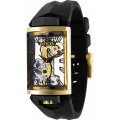 Invicta Men's Watch - Vintage Mechanical Skeleton Dial Black Silicone Strap | 35295