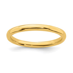 Sterling Silver Stackable Expressions Gold-plated Polished Ring | QSK230