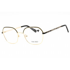 Nine West Women's Eyeglasses - Black/Gold Geometric Metal Full Rim Frame | NW1103 001