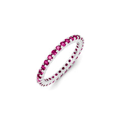 Sterling Silver Stackable Expressions Created Ruby Ring | QSK1173