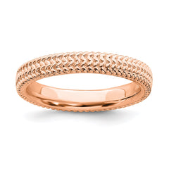Sterling Silver Stackable Expressions Pink-plated Ring | QSK280
