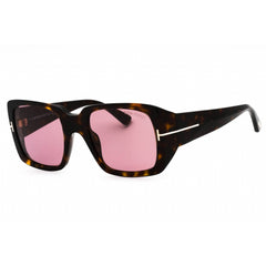 Tom Ford Women's Sunglasses - Dark Havana Plastic Square Full Rim Frame | FT1035 52Y