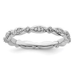 Sterling Silver Stackable Expressions Diamond Ring | QSK1046