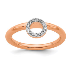 Sterling Silver Stackable Expressions Pink-plated Halo Dia. Ring | QSK1991
