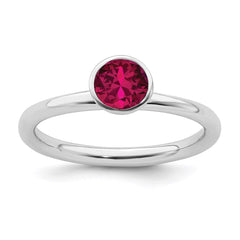 Sterling Silver Stackable Expressions High 5mm July Swarovski Ring | QSK967