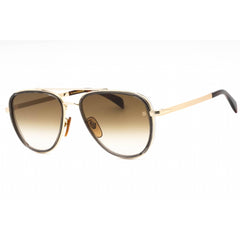 David Beckham Men's Sunglasses - Gold Grey Aviator Full Rim | DB 7068/G/S 02F7 HA
