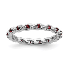 Sterling Silver Stackable Expressions Garnet Ring | QSK1470