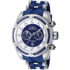Invicta Men's Watch - Bolt Date Blue and Silver Dial Silicone Strap Quartz | 42291