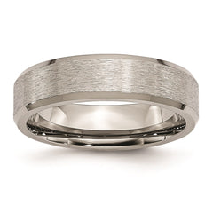 Titanium Beveled Edge 6mm Stone and Brushed Band | TB29