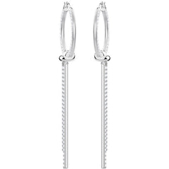 Swarovski Women's Earrings - Lifelong Crystal Rhodium Plated Hoop Pierced | 5392184