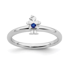 Sterling Silver Stackable Expressions Rhodium Cr. Sapp Girl Ring | QSK1931