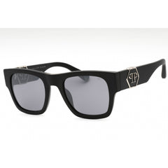 Philipp Plein Unisex Sunglasses - Matte Black Plastic Square Frame | SPP042M 703X