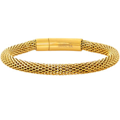 Invicta Men's Mesh Chain Bracelet - Yellow Gold Plated Steel 6mm, Large | B8576-L