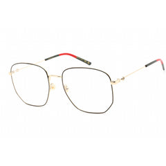 Gucci Women's Eyeglasses - Gold Black Metal Square Frame Clear Lens | GG0396O 001
