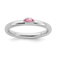 Sterling Silver Stackable Expressions Pink Tourmaline Ring | QSK2133