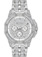Bulova Men's Watch - Octava Quartz Silver Tone Dial Stainless Steel Bracelet | 96C134