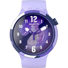Swatch Unisex Watch - The July Collection Look Right Thru Violet Strap | SB05V101