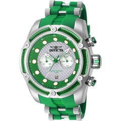 Invicta Men's Watch - Bolt Quartz Date Silver and Green Dial Silicone Strap | 42288