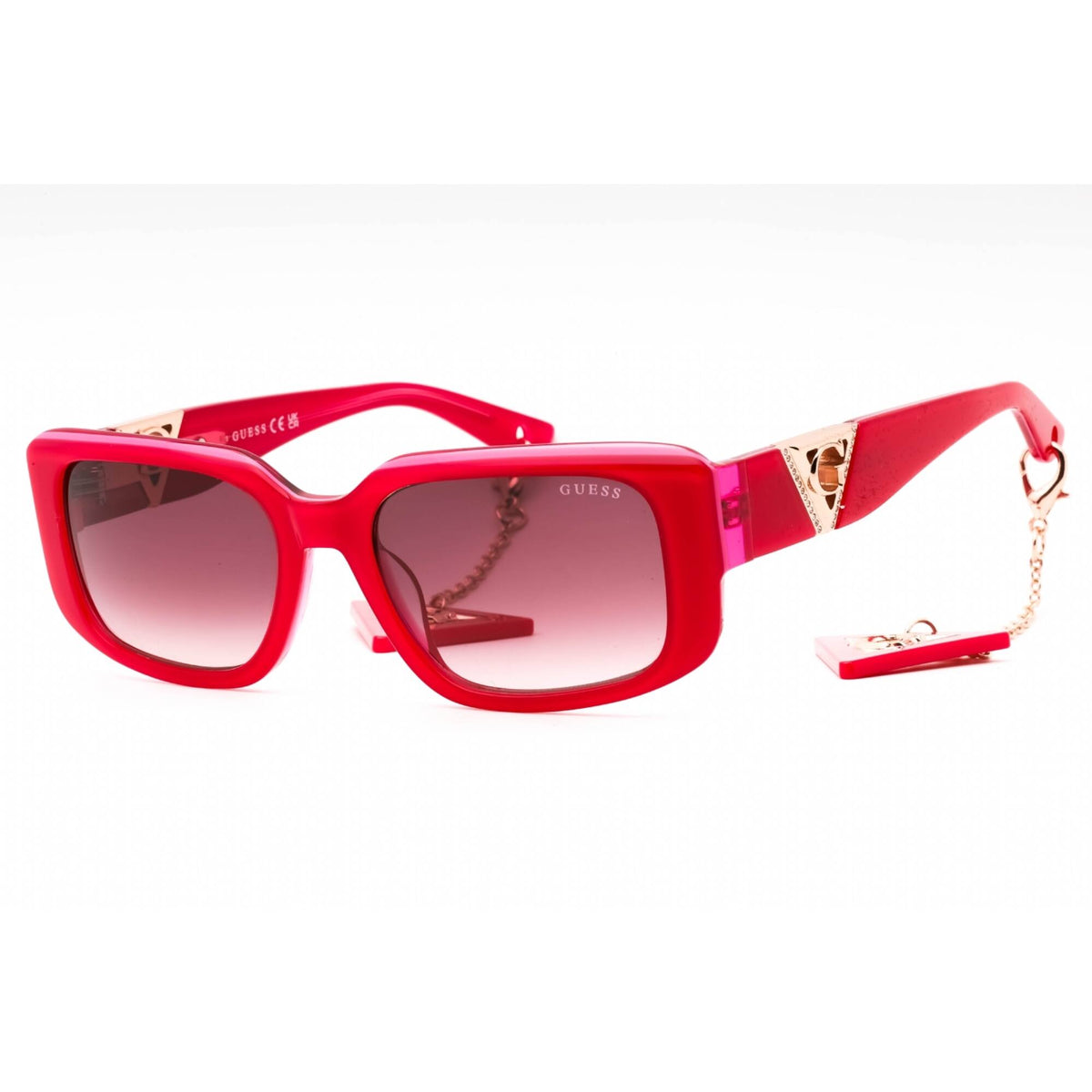 NWT Guess GU7891-72T Pink Rectangle 53mm Sunglasses Guess Pink Gold Sunglasses Women - GU7891 Luxury Italy  main image 4
